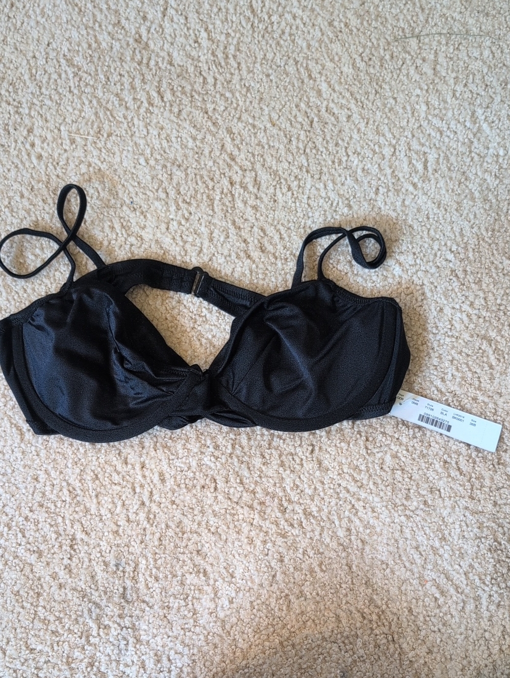 J. Crew Black Underwire Twist-Front Bikini top
